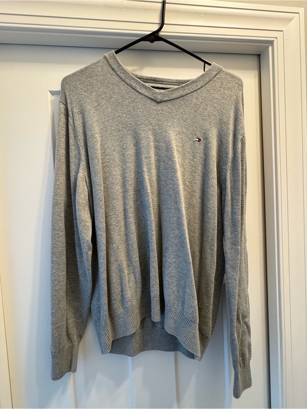 Tommy Hilfiger Light Gray V-Neck Sweater